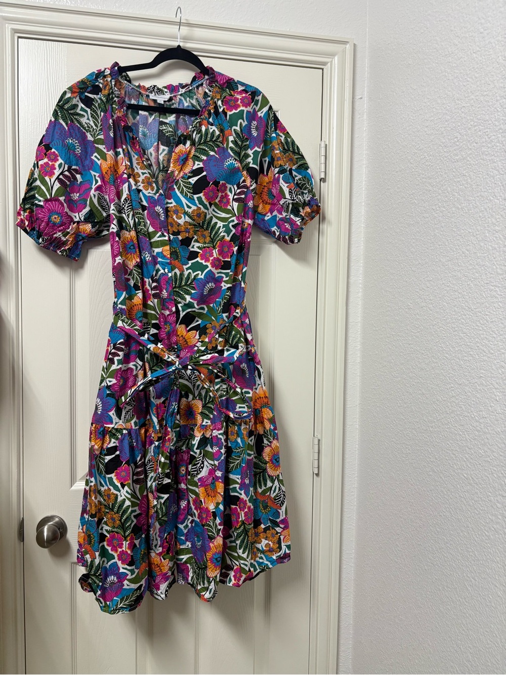 Sugarlips Button Front Floral Midi Dress